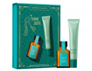 D�rkov� sada olejov� p��e a balz�mu na rty Moroccanoil The Shine Suite Moroccan Mint Tea Lip Balm Gift Set