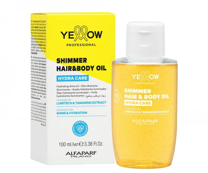 Lehk� rozjas�uj�c� hydrata�n� olej na vlasy a t�lo Yellow Professional Hydra Care Shimmer Hair&Body Oil - 100 ml