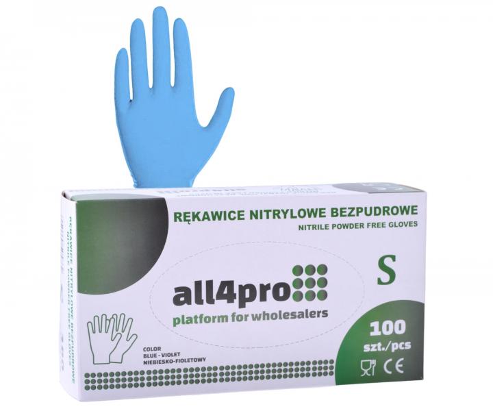 Nitrilov� rukavice All4Pro Supreme - 100 ks, modr�, velikost S