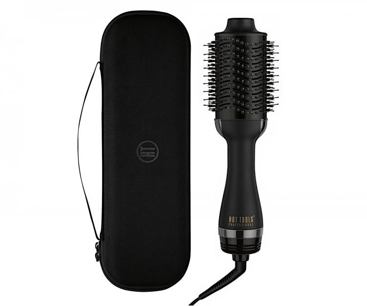 Oválný horkovzdušný kartáč na vlasy Hot Tools Black Gold Volumiser + pouzdro zdarma