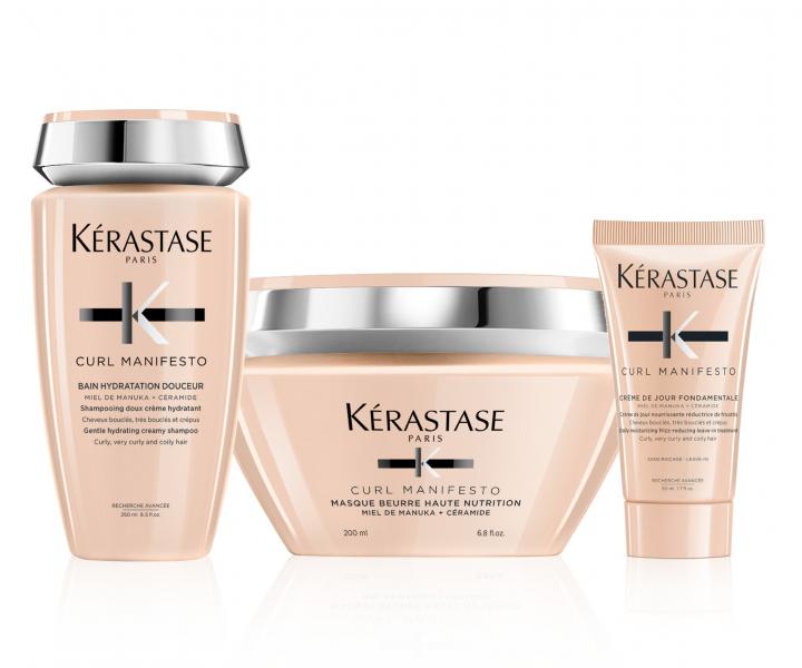 Sada pro vlnit� a kudrnat� vlasy Curl Manifesto + bezoplachov� p��e s termoochranou 50 ml zdarma