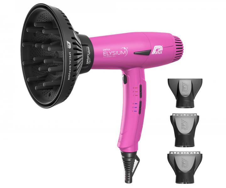 Profesionální fén na vlasy s difuzérem Parlux Elysium Fuchsia - 2300 W, matný růžový