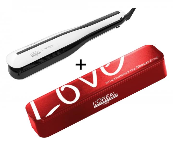 Parní žehlička na vlasy Loréal SteamPod 3.0 - bílá + pouzdro na žehličku Loréal SteamPod ZDARMA