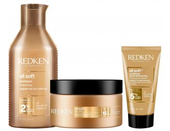 Vy�ivuj�c� sada pro such� a k�ehk� vlasy Redken All Soft + p��e 50 ml zdarma