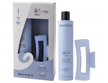 Dárková sada pro suché vlasy Selective Professional OnCare Daily WeCareYou Kit - šampon + skřipec zdarma