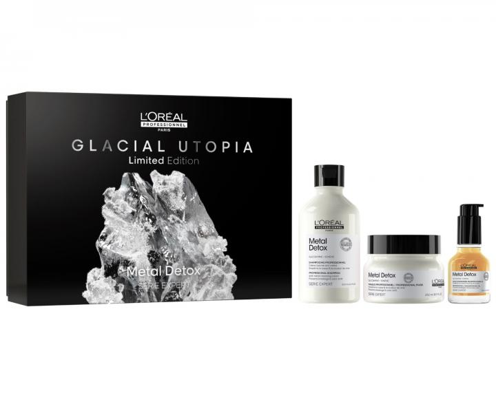 Dárková sada pro barvené a poškozené vlasy Loréal Professionnel Serie Expert Metal Detox Trio