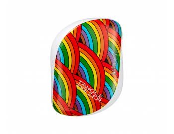 Kartáč na rozčesávání vlasů Tangle Teezer Compact Rainbow Galore - bílo-červený