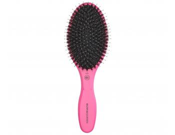 Oválný kartáč na vlasy s kančími a nylonovými štětinami Olivia Garden Expert Care Oval - růžový