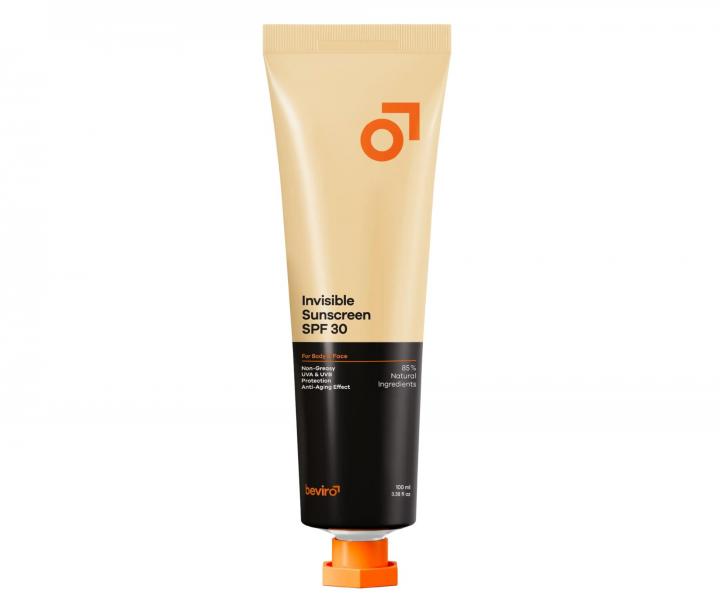 Opalovac� kr�m na t�lo a obli�ej pro mu�e Beviro Invisible Sunscreen SPF 30 - 100 ml