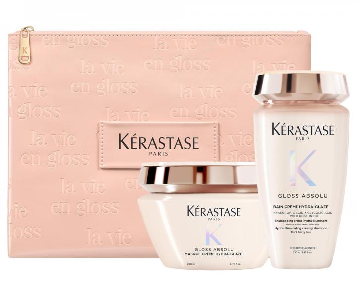 Sada pro hydrataci a rozjasn�n� pevn�ch a krepat�ch vlas� K�rastase Gloss Absolu + ta�ti�ka zdarma