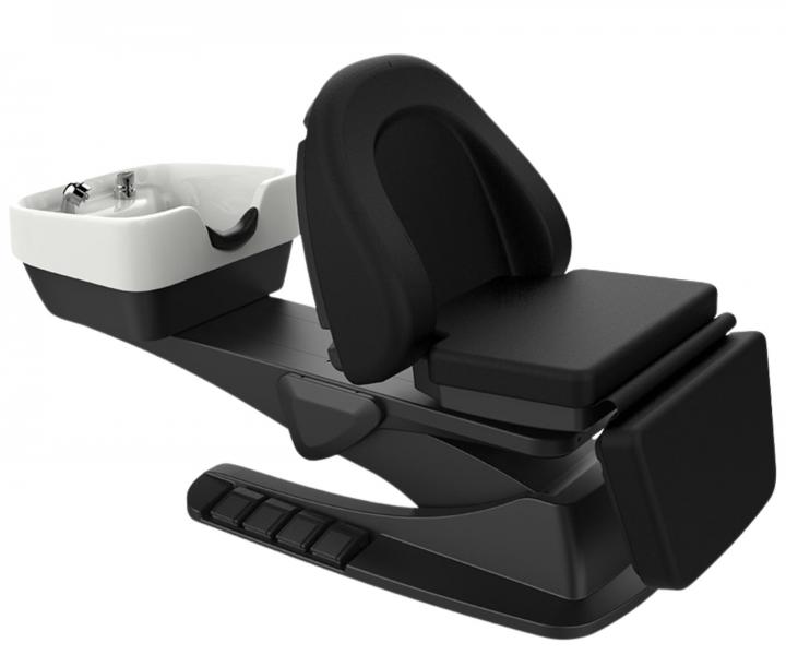 Luxusn� kade�nick� elektricky polohovateln� myc� box SilverFox 6001 - �ern�, b�l� umyvadlo