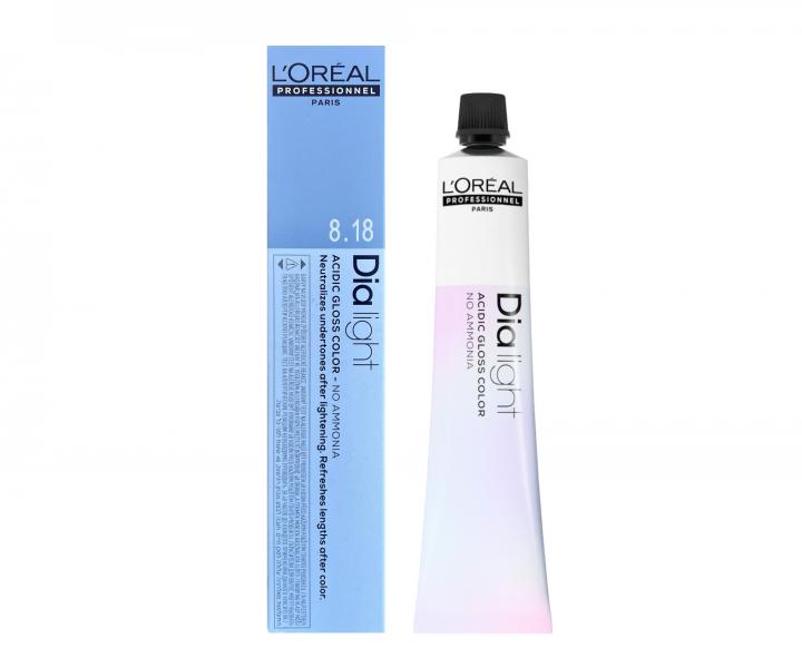 Přeliv na vlasy Loréal Dialight 50 ml - odstín Pearls 8.18 blond světlý popelavý mokka milkshake