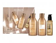 Vy�ivuj�c� d�rkov� sada pro such� a k�ehk� vlasy Redken All Soft Argan Kit