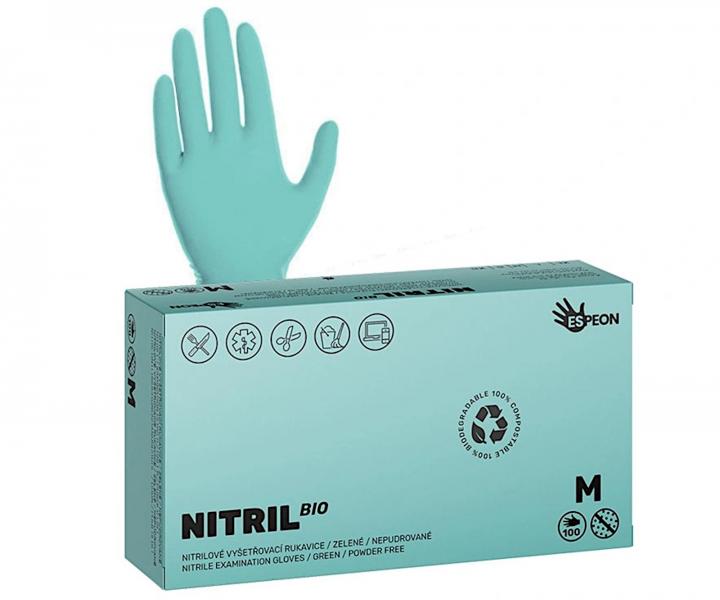 Ekologické nitrilové rukavice Espeon Nitril Bio - 100 ks, zelené, velikost M