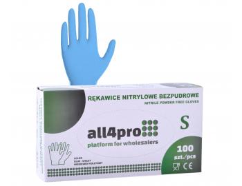 Nitrilov� rukavice All4Pro Supreme - 100 ks, modr�, velikost S