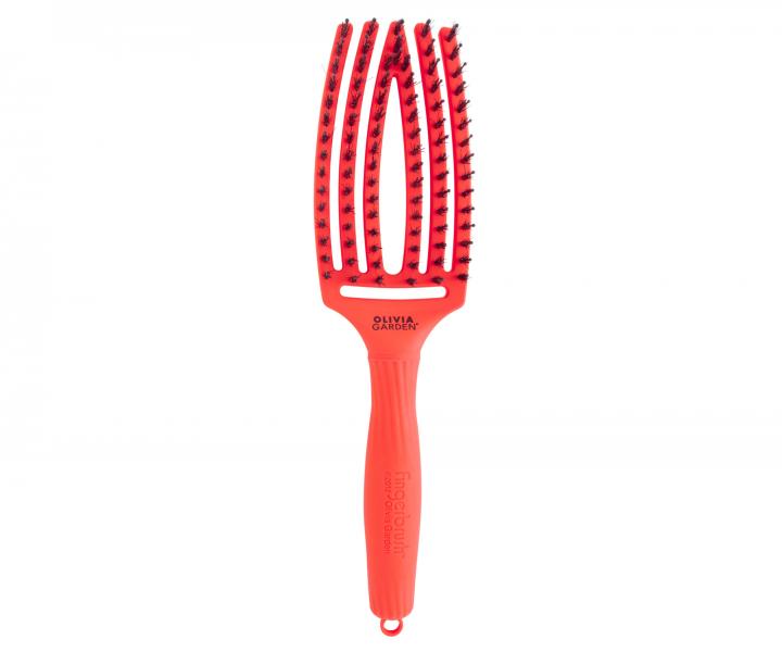 Kartáč Olivia Garden Fingerbrush Combo Medium Think Pink Edition - neonově oranžový