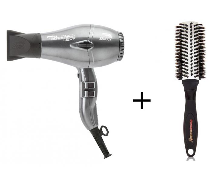 F�n na vlasy Parlux Advance Light, grafitov� + kart�� Denman L ZDARMA