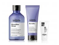 Sada pro blond vlasy Loréal Serie Expert Blondifier - šampon + péče + gel na vlasy zdarma