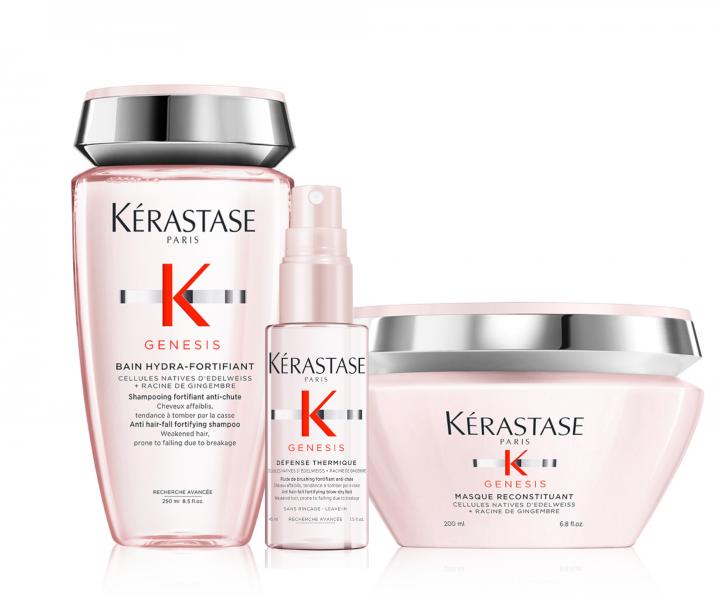 Sada pro posílení vlasů se sklonem k padání Kérastase Genesis + termoochranný krém 45 ml zdarma