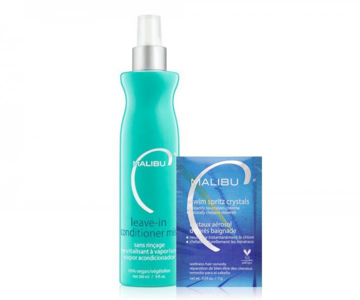 Bezoplachov� kondicion�r Malibu C Leave-in 266 ml + p��e pro odstran�n� chl�ru z vlas� 7 g zdarma