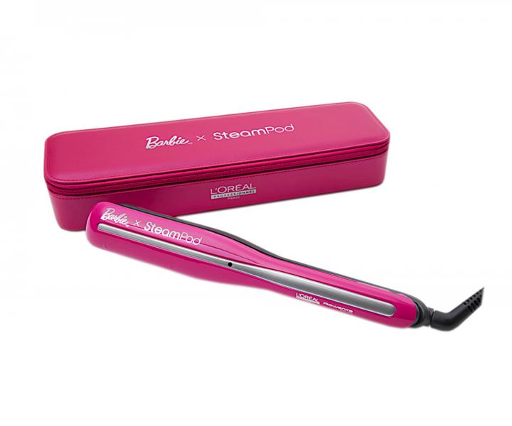 Parní žehlička na vlasy Loréal Professionnel SteamPod x Barbie - růžová + pouzdro zdarma