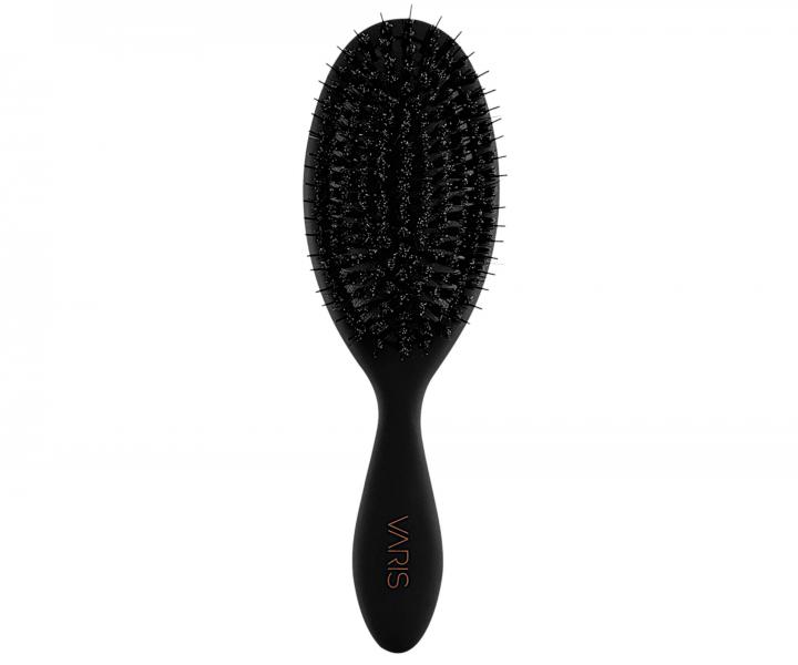 Kartáč na vlasy s kančími a nylonovými štětinami Varis Smoothing Brush - černý