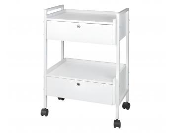 Kosmetick� stolek na kole�k�ch se 2 z�suvkami Weelko Easy+, b�l�