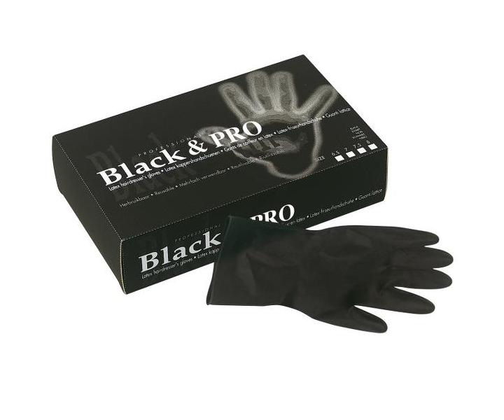 Latexové rukavice pro kadeřníky Sibel Black Pro 20 ks - XL