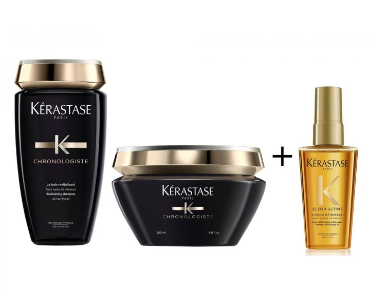Sada pro všechny typy vlasů Kérastase Chronologiste + olej Kérastase Elixir Ultime 50 ml zdarma