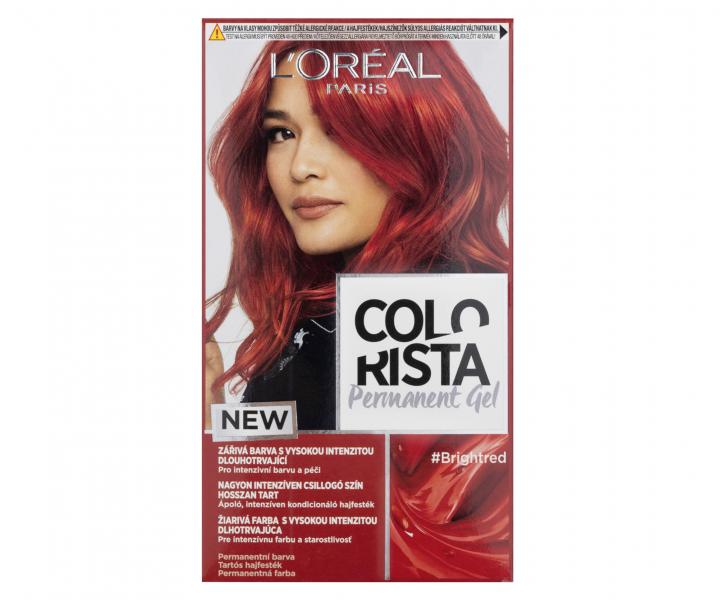 Permanentn barva na vlasy Loral Colorista Permanent Gel Bright Red - jasn erven