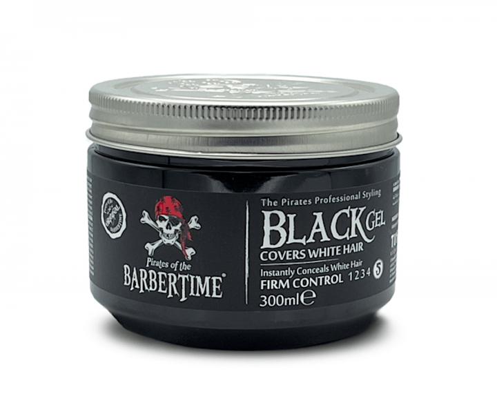 Černý barvící gel na vlasy se silnou fixací Barbertime Hair Gel Black - 300 ml