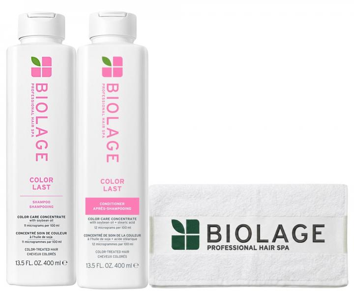 Sada �amponu a kondicion�ru pro barven� vlasy Biolage Color Last + bavln�n� ru�n�k zdarma
