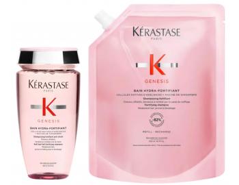 Posiluj�c� �ampon pro vlasy se sklonem k pad�n� K�rastase Genesis Bain Hydra-Fortifiant - 250 ml + n�hradn� n�pl� 500 ml