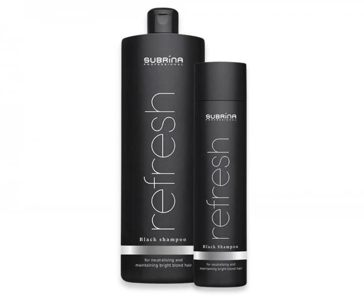 �ampon pro udr�en� platinov�ho odst�nu vlas� Subrina Professional Refresh Black Shampoo - 1000 ml + �ampon 250 ml zdarma