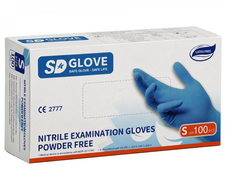 Nitrilov� rukavice SD Glove Nitrile Examination Gloves  - 100 ks, modr�, velikost S