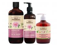 Sada t�lov� p��e s dama�skou r��� a bambuck�m m�slem Green Pharmacy Damask Rose + tekut� m�dlo zdarma