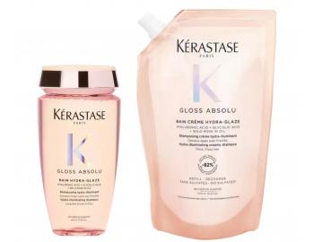 Rozjas�uj�c� �ampon pro vlasy se sklonem ke krepat�n� K�rastase Gloss Absolu Bain Hydra-Glaze - 250 ml + n�hradn� n�pl� 500 ml