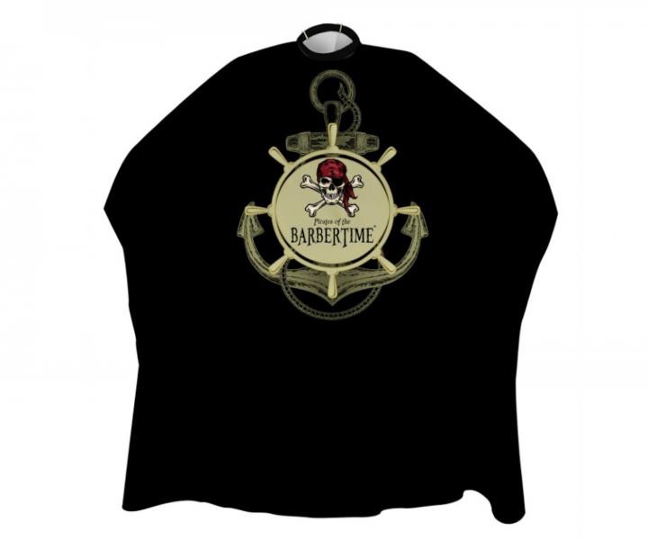 Pánská pláštěnka na stříhání vlasů a vousů Pirates of the Barbertime Crystal Barber Cape - černá