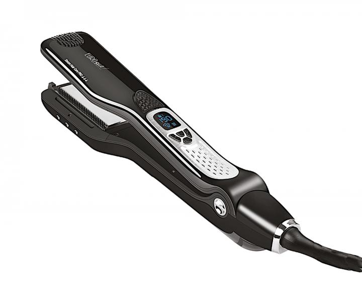 Profesionální parní žehlička na vlasy Eurostil Profesional Stream Hair Straightener 07820 - černá