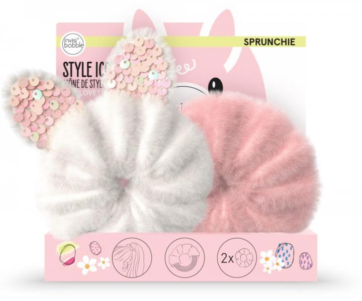 Dětské ozdobné spirálové gumičky Invisibobble Sprunchie Easter Cotton Candy - 2 ks