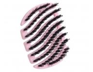 Kart�� na vlasy s kan��mi a nylonov�mi �t�tinami Sister Young Mila Pocket Hair Brush - sv�tle r��ov�