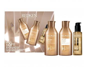 Vy�ivuj�c� d�rkov� sada pro such� a k�ehk� vlasy Redken All Soft Argan Kit
