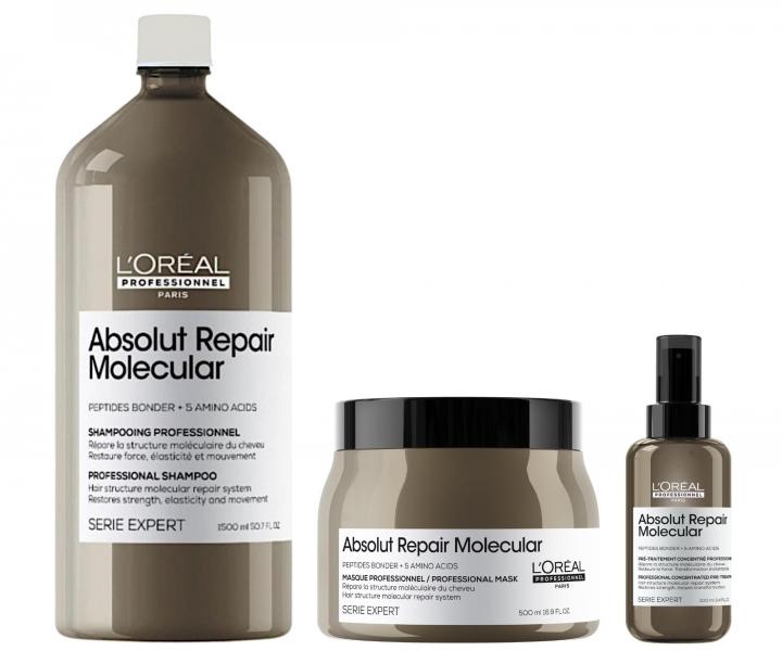 Sada pro po�kozen� vlasy Lor�al Professionnel Serie Expert Absolut Repair Molecular + p��pravn� p��e 100 ml zdarma