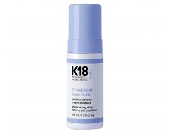 P�nov� fialov� �ampon pro blond a zesv�tlen� vlasy s trojit�m ��inkem K18 TripleBright Purple Shampoo - 125 ml