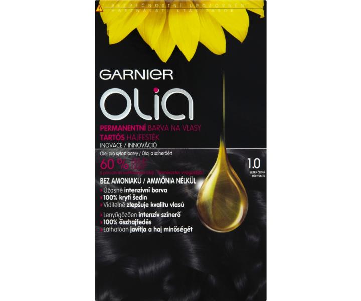Permanentní olejová barva Garnier Olia 1.0 ultra černá