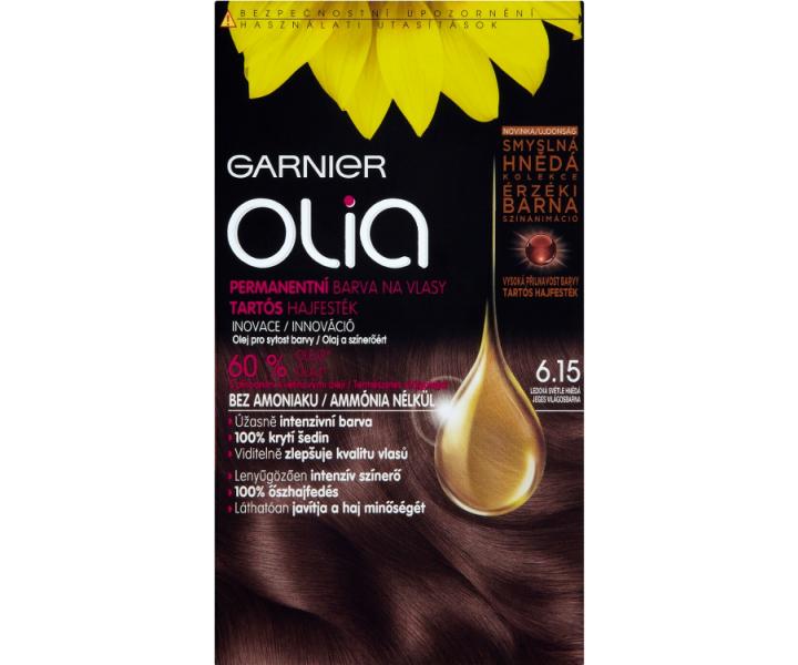 Permanentní olejová barva Garnier Olia 6.15 ledová světle hnědá