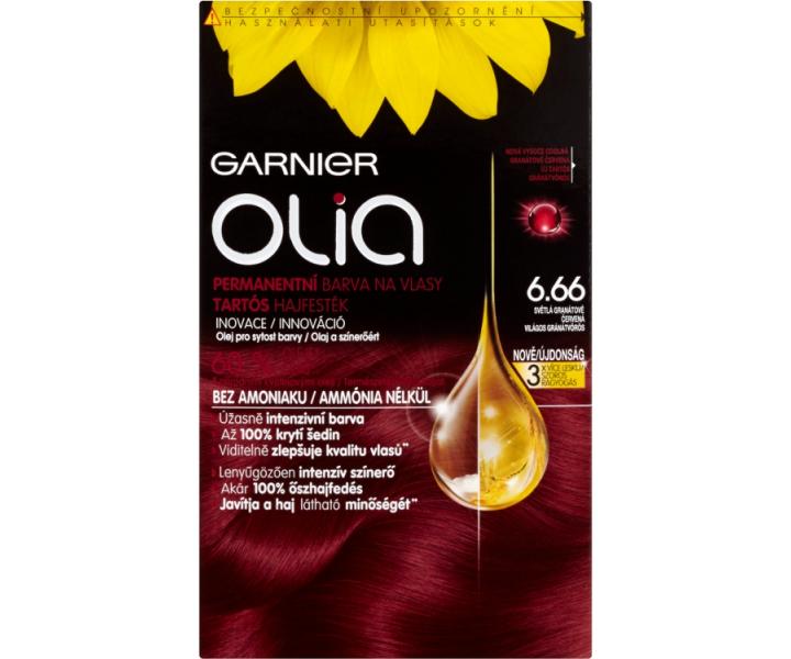 Permanentn olejov barva Garnier Olia 6.66 svtl grantov erven