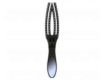 Kartáč s nylonovými štětinami Olivia Garden Fingerbrush On the Go Detangle&Style - černý