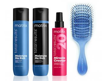 Sada pro hydrataci suchých vlasů Matrix Moisture Me Rich + kartáč zdarma