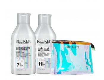 Intenzivn regeneran ada pro obnovu vlasovho vlkna Redken Acidic Bonding Concentrate - sada - ampon + pe + tatika zdarma